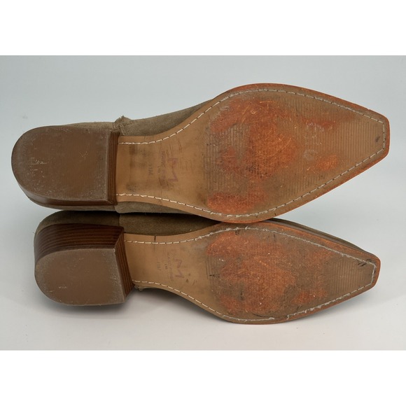 Marc Fisher Womens Zubin Snip Toe Suede Tan Booties Western Dress Shoes Size 11M - Picture 5 of 9